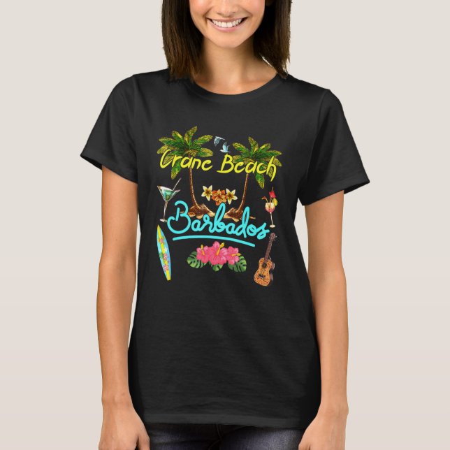 Camiseta Crane Beach Barbados Beach Summer Palm Sun Set Pal (Frente)