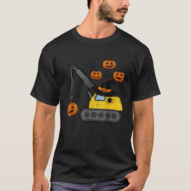 Camiseta Crane Construction Truck Costume Toddler Kids Boys (Frente)