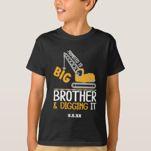 Camiseta Crane de Construção Big Brother cavando Kid v2