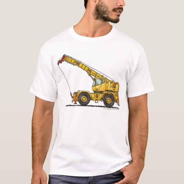 Camiseta Crane todo o roupa da construção hidráulica do (Frente)