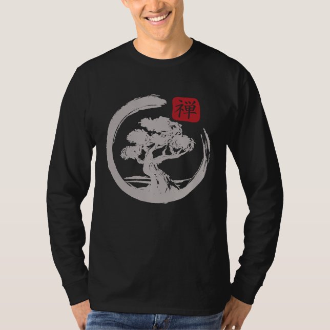 Camiseta Crane Tree Zen Enso Circle (Frente)