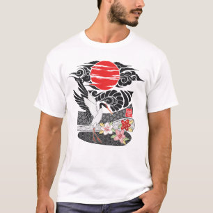 Camiseta Crane Vermelha Japonesa