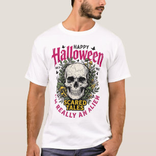 Camiseta Cráneo Alienigena Gráfico Vintage de Halloween par