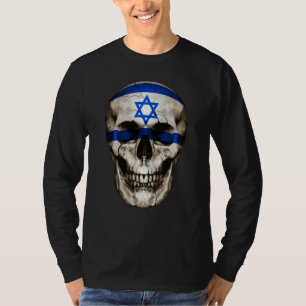 Camiseta Cráneo da Bandeira da Albânia Raízes Israelenses O