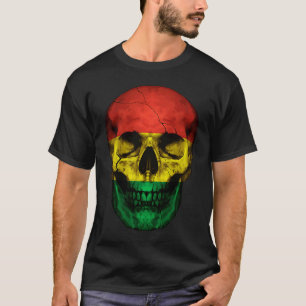 Camiseta Cráneo da Bandeira da Bolívia Raízes Bolivianas Or