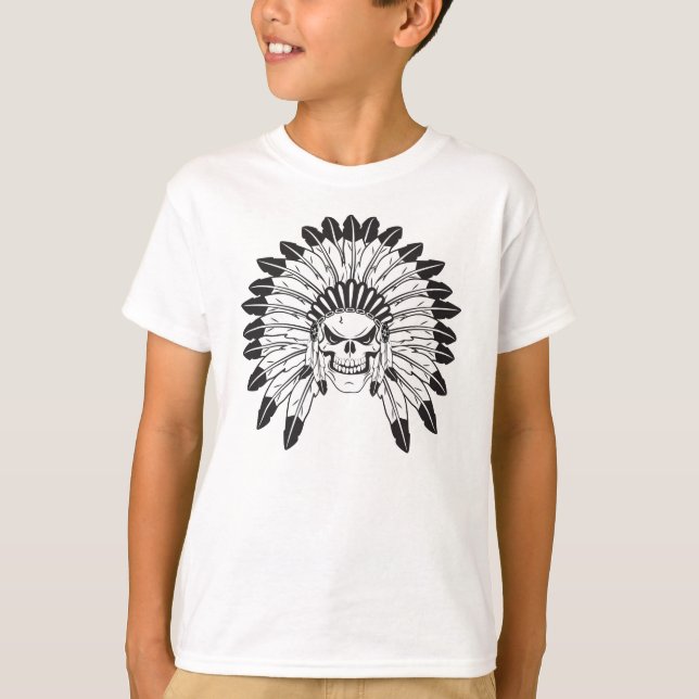 Camiseta Cráneo de chefe indígena (Frente)