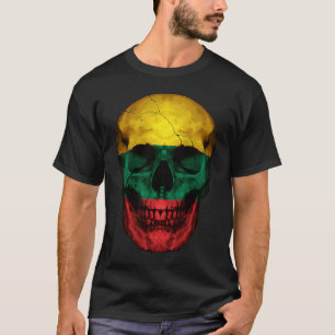 Camiseta Cráneo de la Bandera de Lituania Raíces Lituanas O