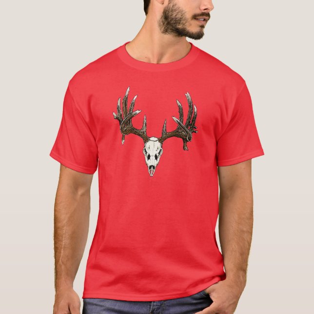 Camiseta Crânio 1 dos cervos de Whitetail (Frente)