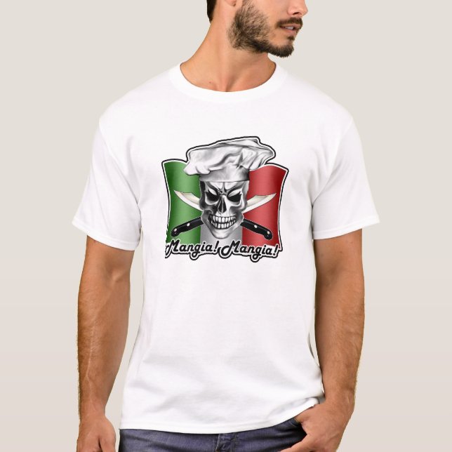 Camiseta Crânio 3 do cozinheiro chefe (Frente)