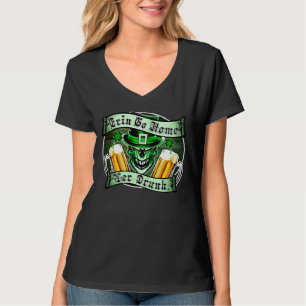 Camiseta Crânio 3 do Leprechaun: Erin vai em casa bebado do