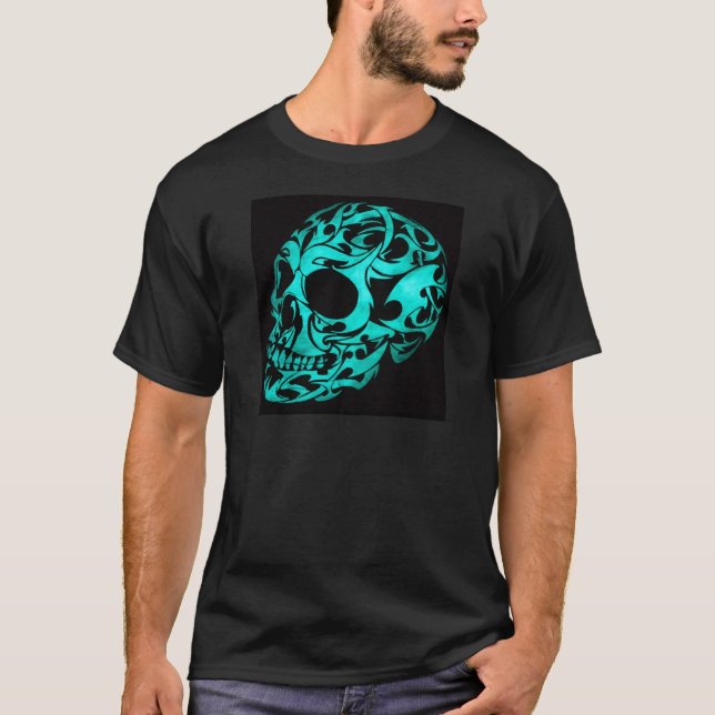 Camiseta crânio 3D gótico (Frente)