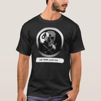 Camiseta crânio 8ball e Crossbones