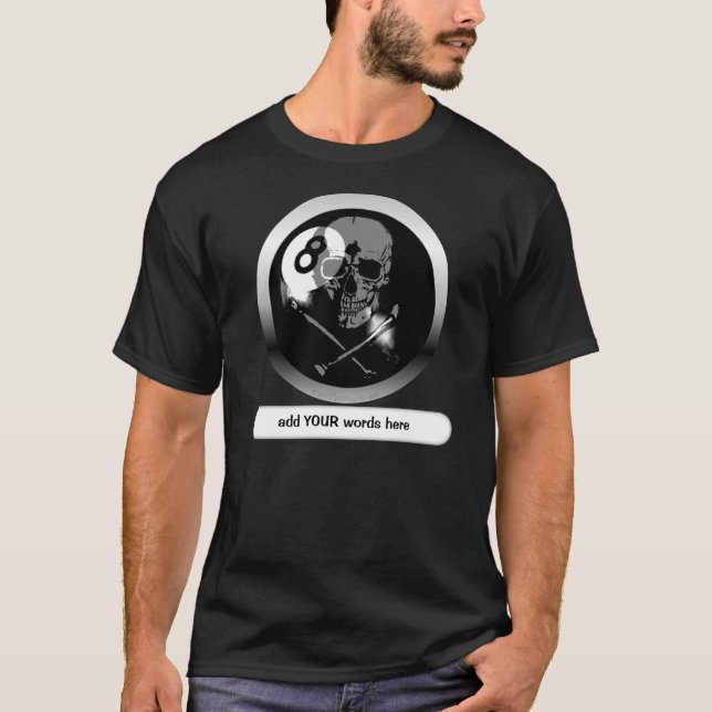 Camiseta crânio 8ball e Crossbones (Frente)