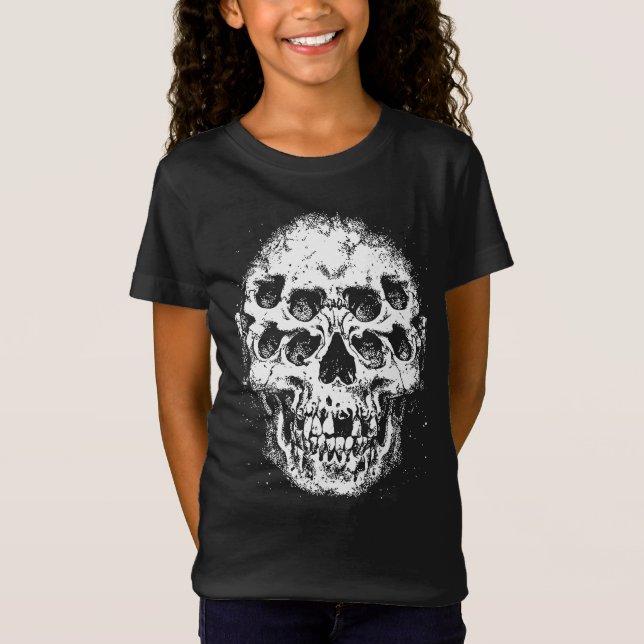 Camiseta Crânio Abstrato com Múltiplos Olhos (Frente)