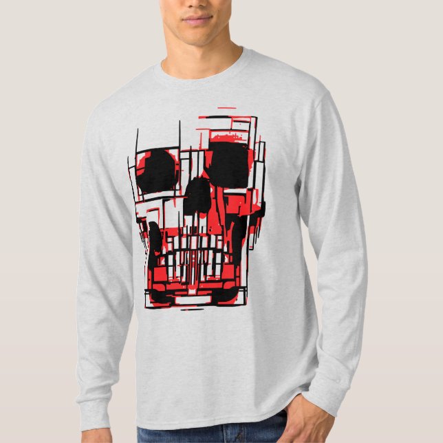 Camiseta Crânio Abstrato em Cores Vibrantes (Frente)
