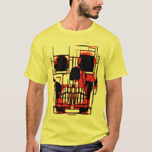 Camiseta Crânio Abstrato em Cores Vibrantes