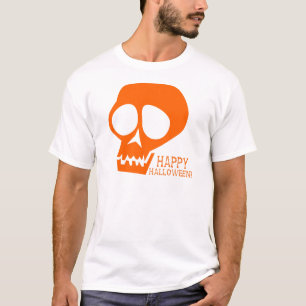 Camiseta Crânio alaranjado Groovy - o Dia das Bruxas feliz