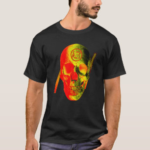 Camiseta Crânio Amarelo vermelho