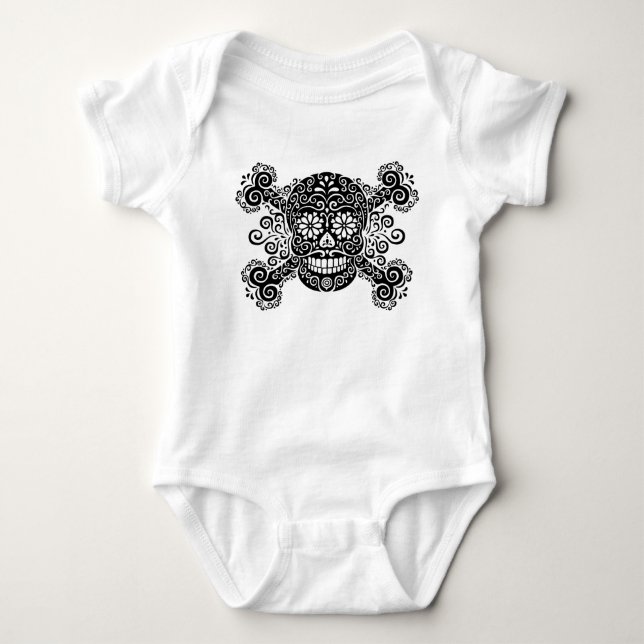 Camiseta Crânio Antiquado e Crossbones (Frente)