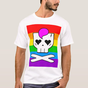 Camiseta Crânio Arco-íris Kawaii Rave