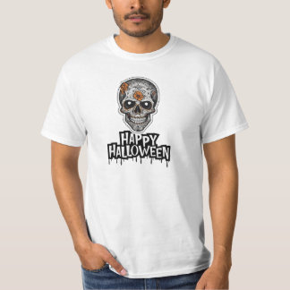 Camiseta Crânio Assustador, Arte do Halloween