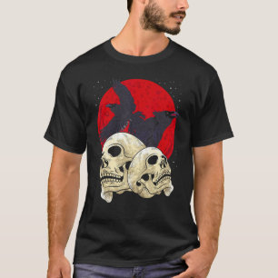 Camiseta Crânio Assustador Cabeça de Esqueleto Sinistro Cor