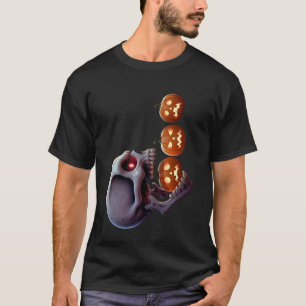 Camiseta Crânio Assustador de Halloween Perseguindo Jack-O-
