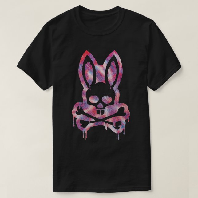 Camiseta Crânio Assustador E Crossbones Rabbit Mau Horror C (Frente do Design)