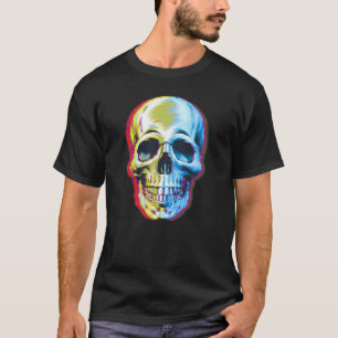 Camiseta Crânio Assustador Glitch Halloween