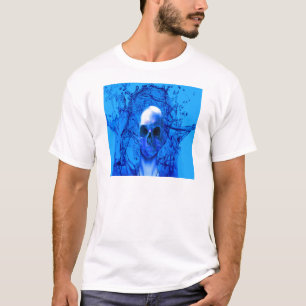 Camiseta crânio azul alienígena