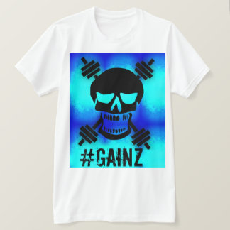 Camiseta Crânio azul do Barbell de Psychdelic