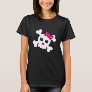Camiseta Crânio bonito e ossos transversais