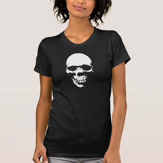 Camiseta Crânio branco do rotor (Frente)