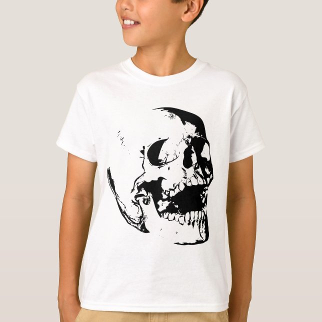 Camiseta Crânio branco preto (Frente)