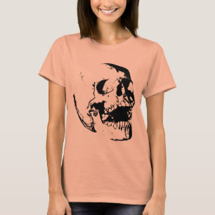 Camiseta Crânio branco preto