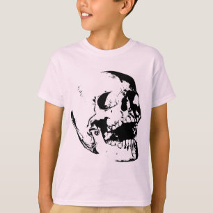 Camiseta Crânio branco preto