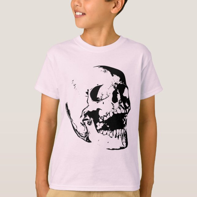 Camiseta Crânio branco preto (Frente)