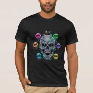 Camiseta Crânio Celestial do Mar Profundo & Água-viva Lumin