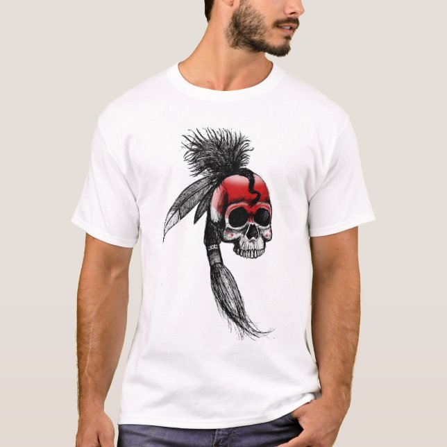 Camiseta Crânio Cherokee vermelho (Frente)