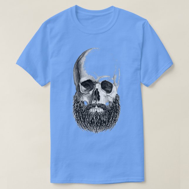 Camiseta crânio com barba 2 (Frente do Design)