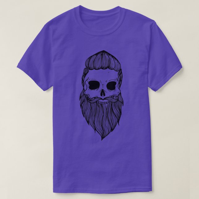 Camiseta Crânio com barba 2 1 (Frente do Design)
