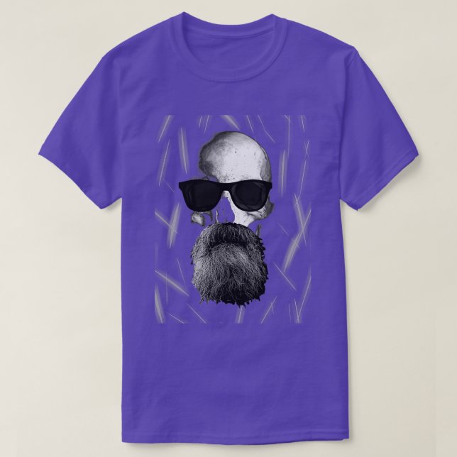Camiseta crânio com barba 3 (Frente do Design)