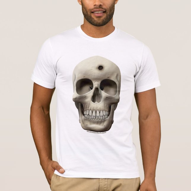 Camiseta Crânio com buraco de bala (Frente)