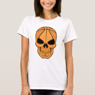 Camiseta Crânio com Cabeça de Basquete