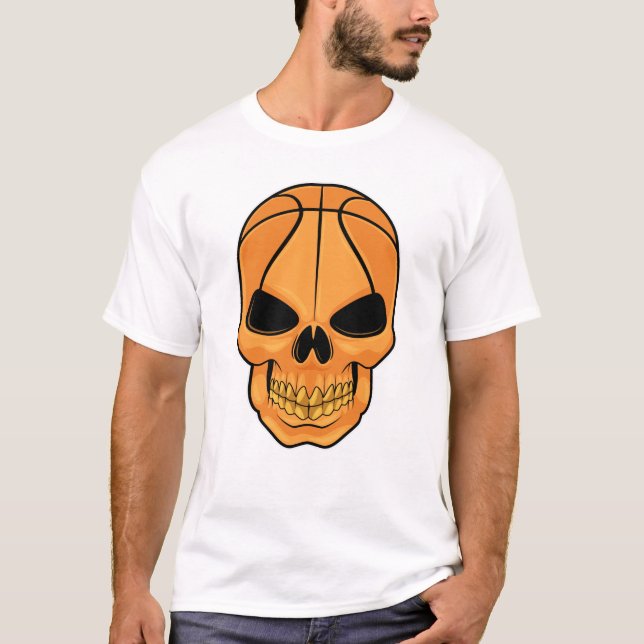 Camiseta Crânio com Cabeça de Basquete (Frente)