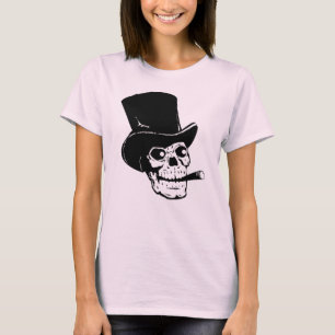 Camiseta Crânio com camisola de alças do charuto
