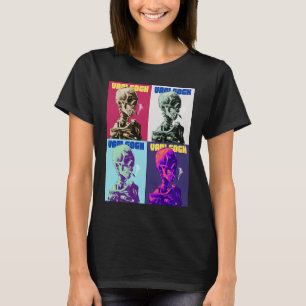 Camiseta Crânio com estilo de Pop de cigarro queimado