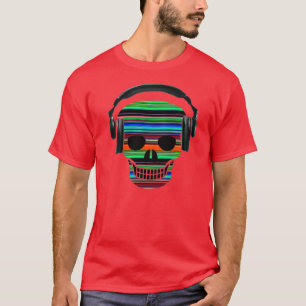 Camiseta Crânio com fones de ouvido -- T-shirt