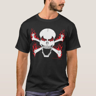 Camiseta Crânio com ossos cruzados e t-shirt dos homens da