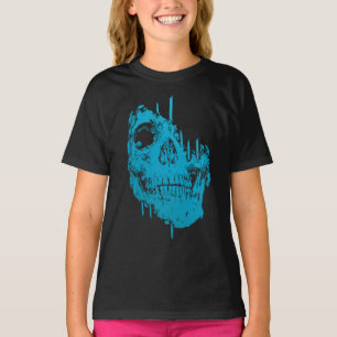 Camiseta Crânio Congelado: Decadência Azul Sinistra